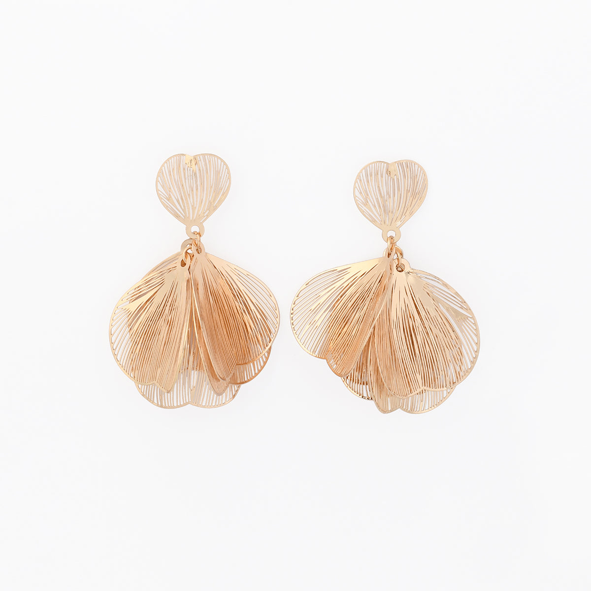 Boucles d'oreilles pétales dorées
