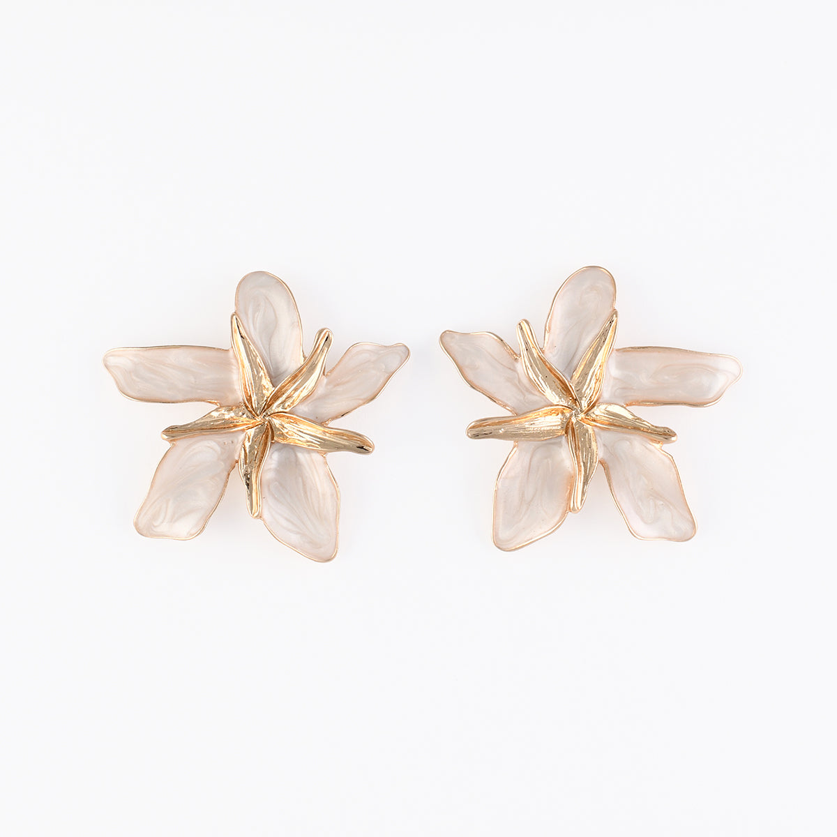 Boucles d'oreilles fleurs ivoire