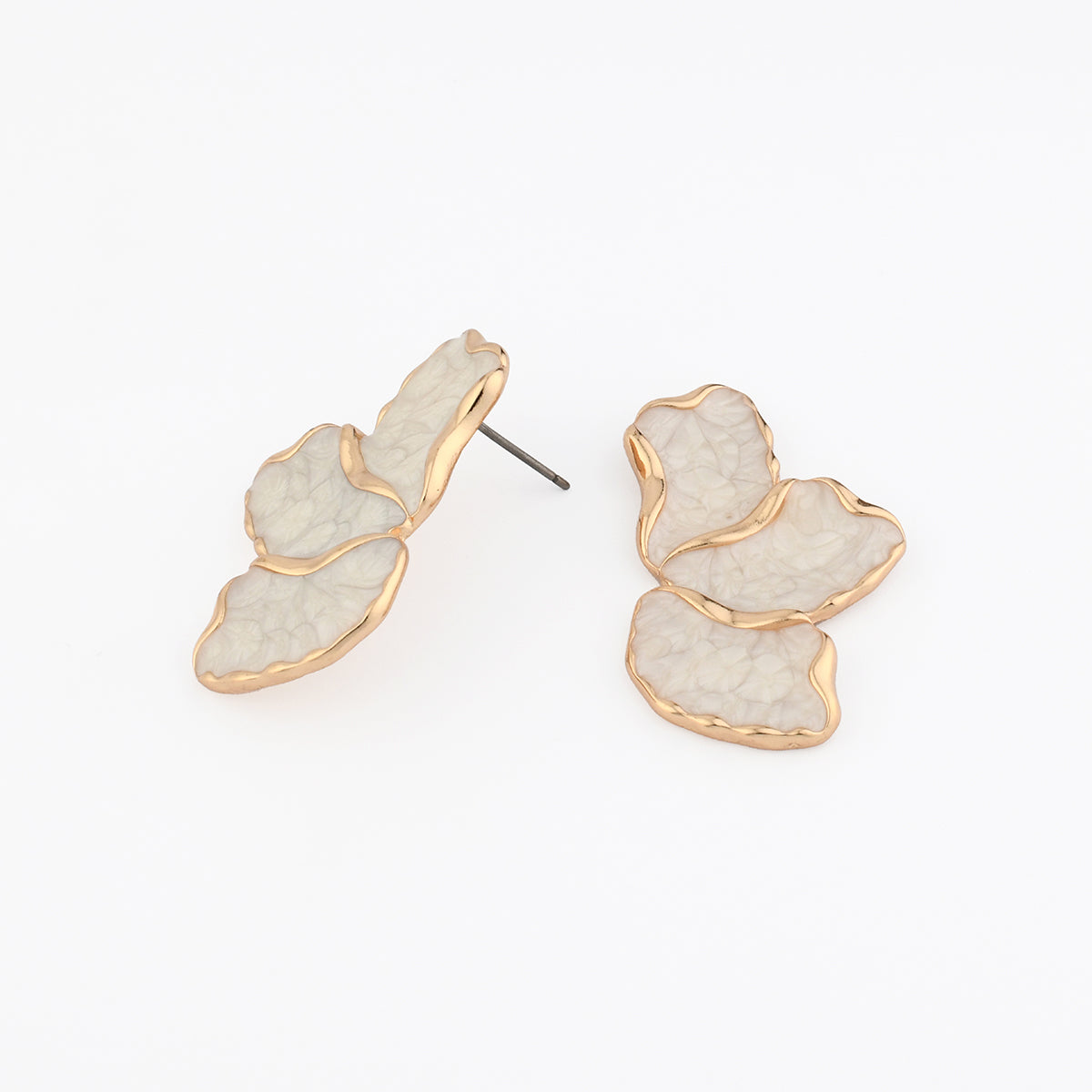 Boucles d'oreilles demi feuilles ivoires