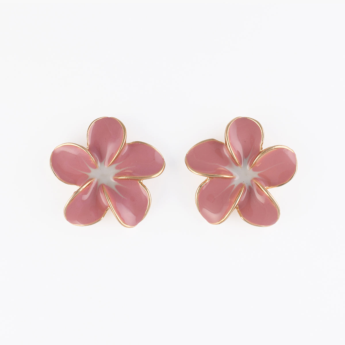 Boucles d'oreilles fleurs tropicales roses