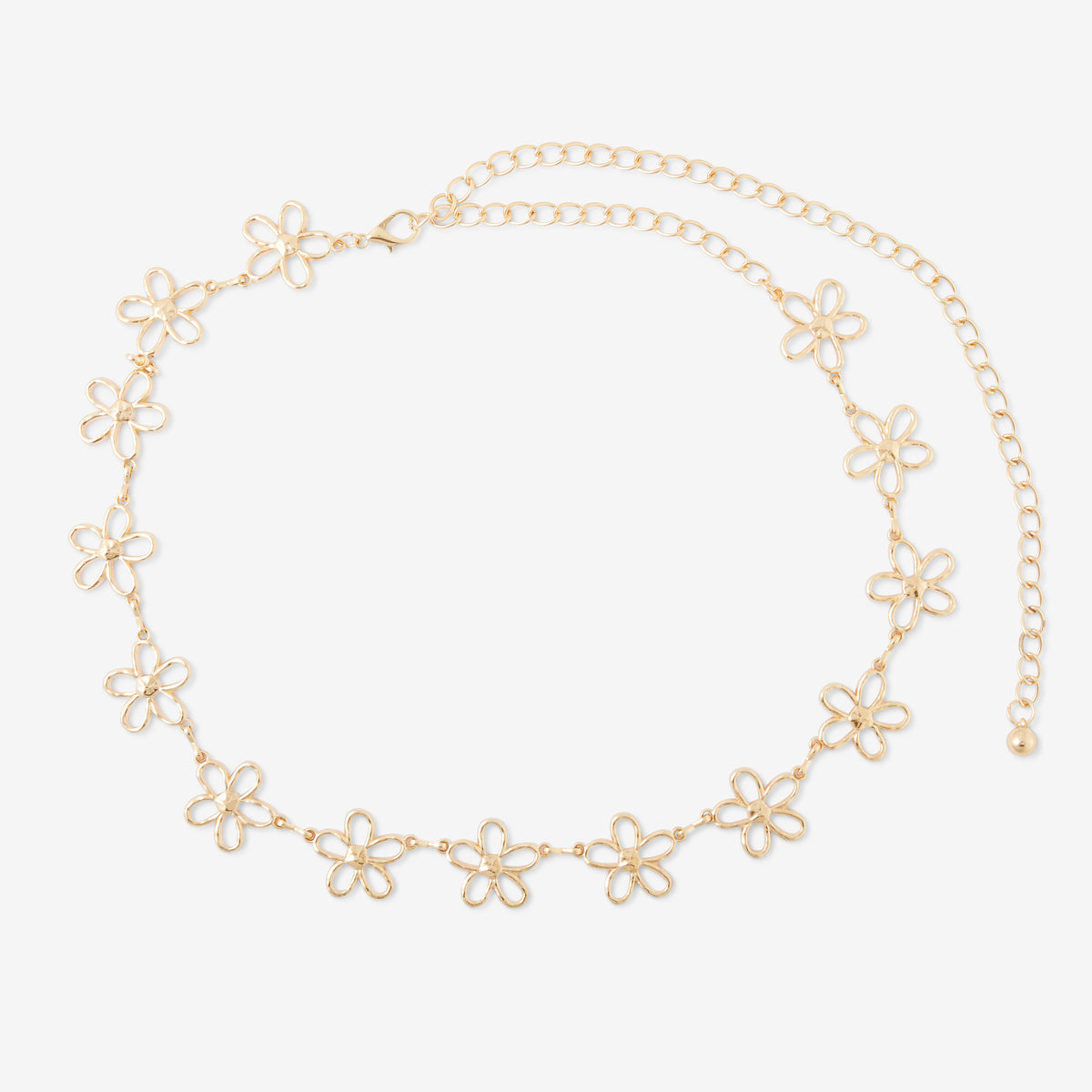 Ceinture fleurs en métal doré