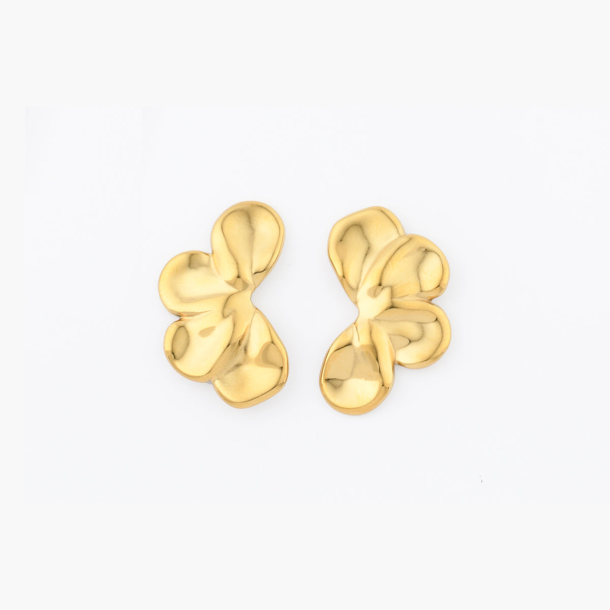 Boucles d'oreilles demi-fleurs acier inoxydable