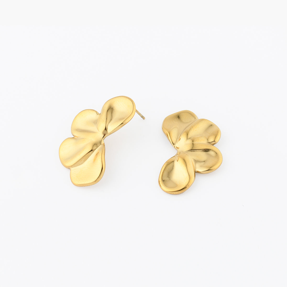 Boucles d'oreilles demi-fleurs acier inoxydable