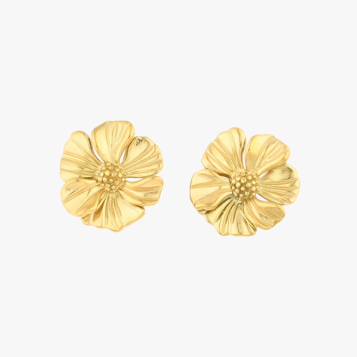 Boucles d'oreilles fleur acier inoxydable