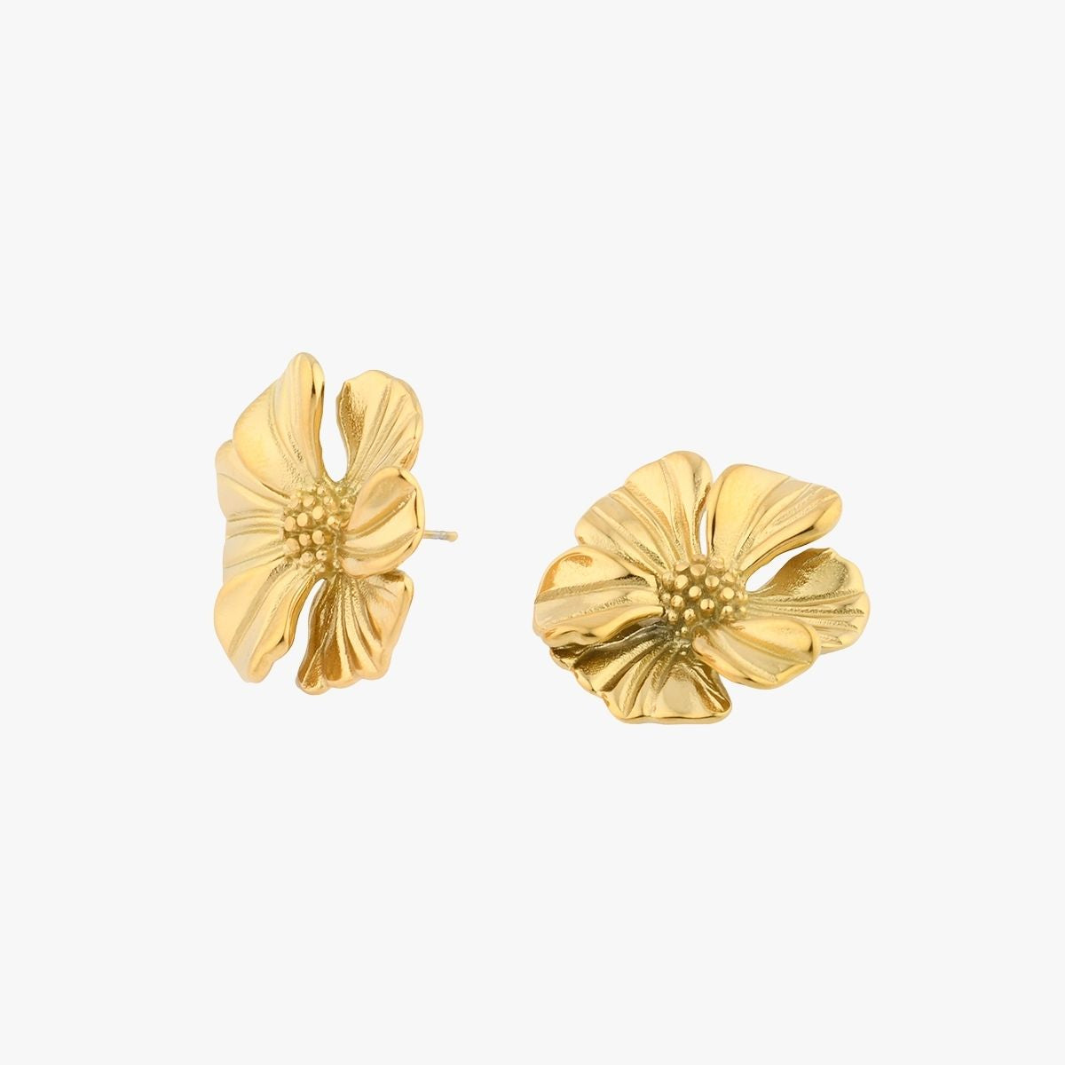 Boucles d'oreilles fleur acier inoxydable