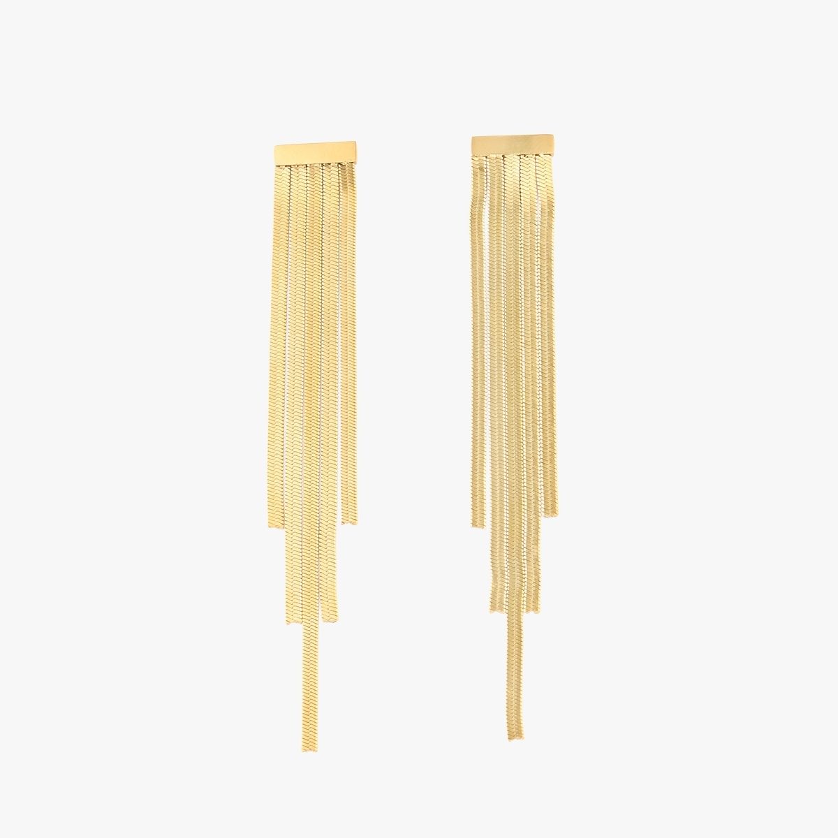 Boucles d'oreilles chaînes longues en acier inoxydable
