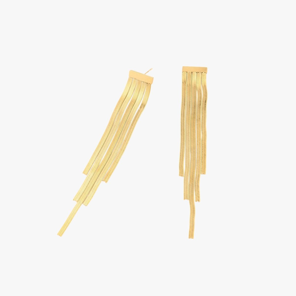 Boucles d'oreilles chaînes longues en acier inoxydable
