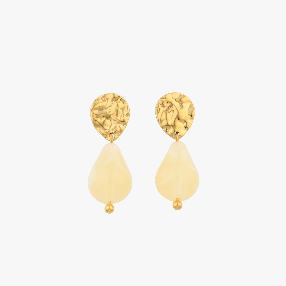 Boucles d'oreilles acier inoxydable goutte ivoire