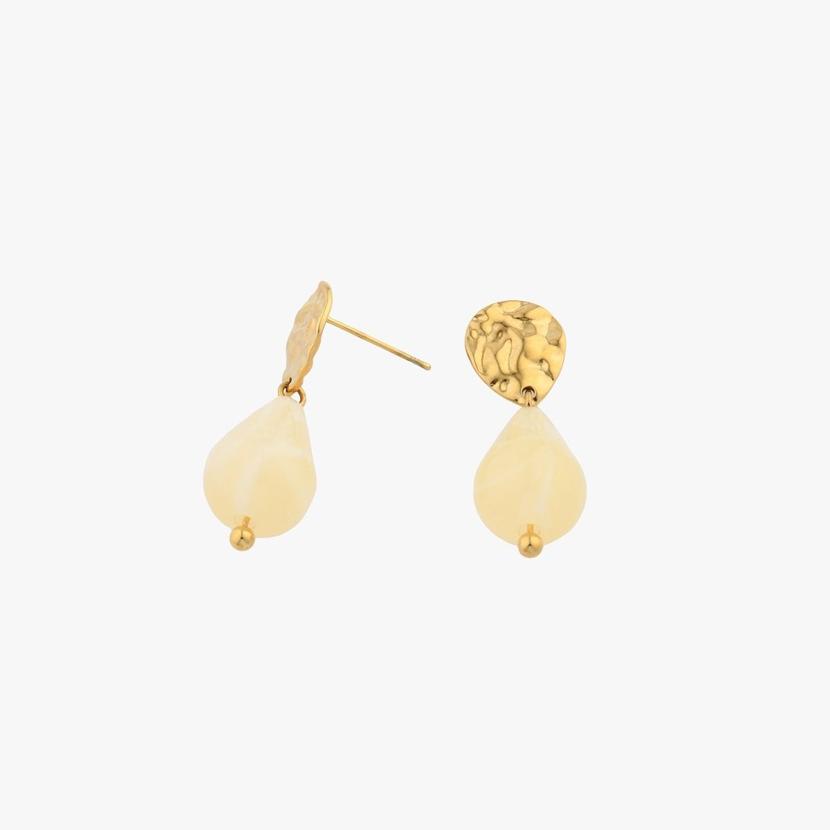 Boucles d'oreilles acier inoxydable goutte ivoire