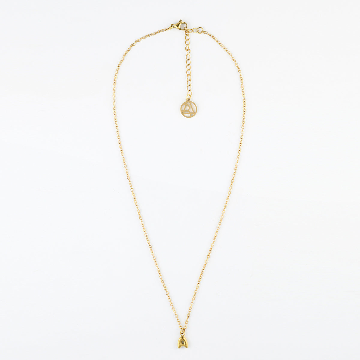 Collier pendentif lettre A acier inoxydable