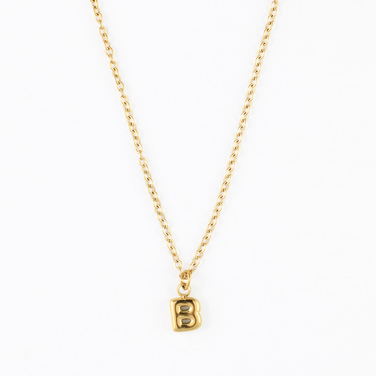 Collier à pendentif lettre B acier inoxydable