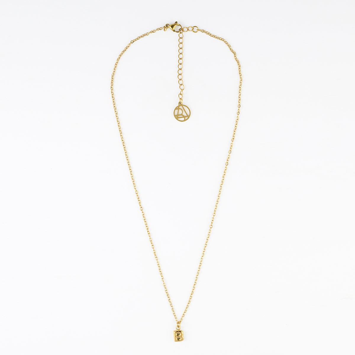 Collier à pendentif lettre B acier inoxydable