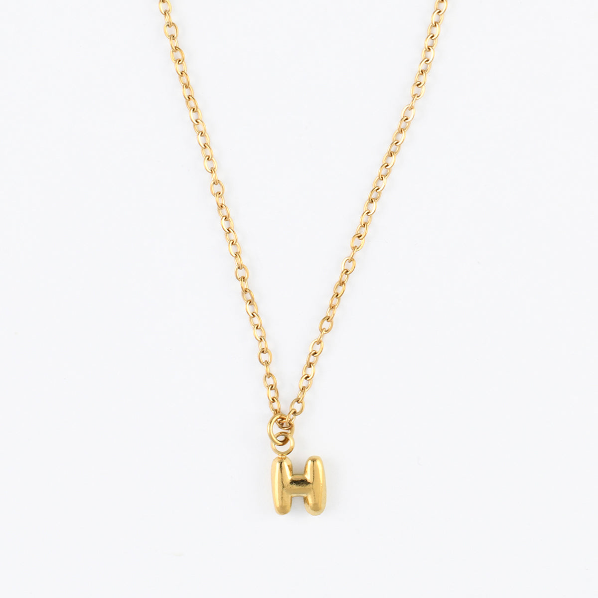 Collier à pendentif lettre H acier inoxydable