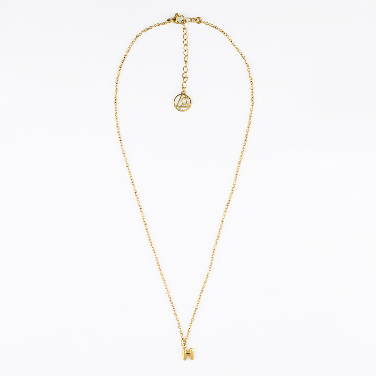 Collier à pendentif lettre H acier inoxydable