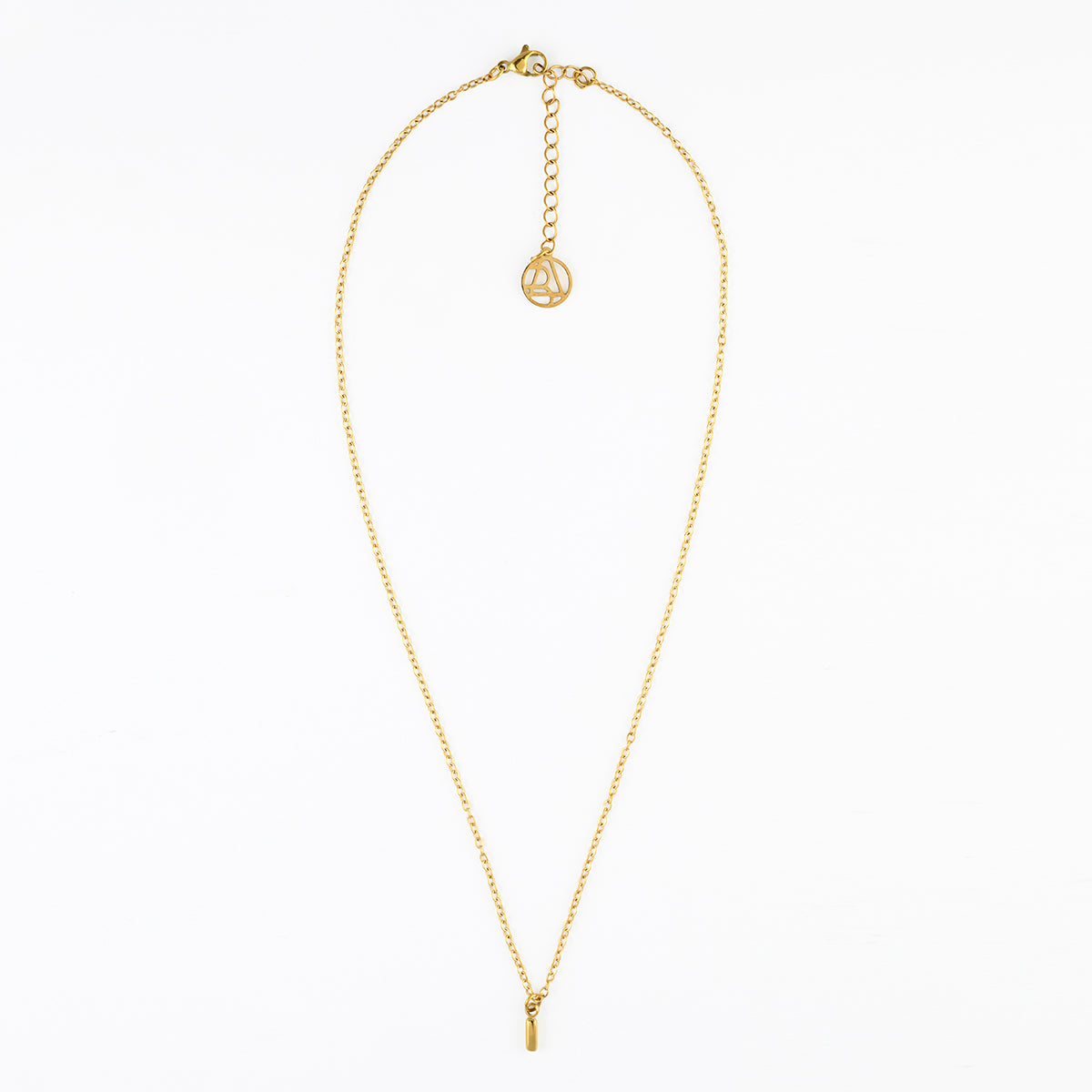Collier à pendentif lettre I acier inoxydable