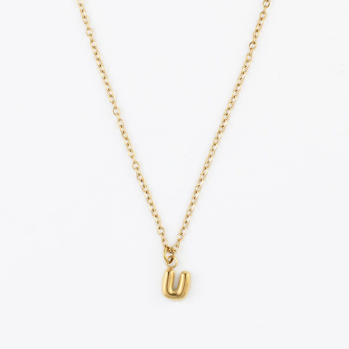 Collier à pendentif lettre U acier inoxydable