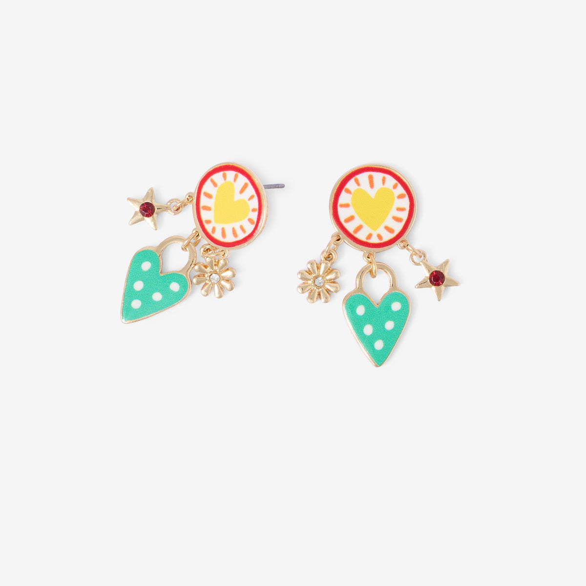 Boucles d'oreilles pendantes charms cœur