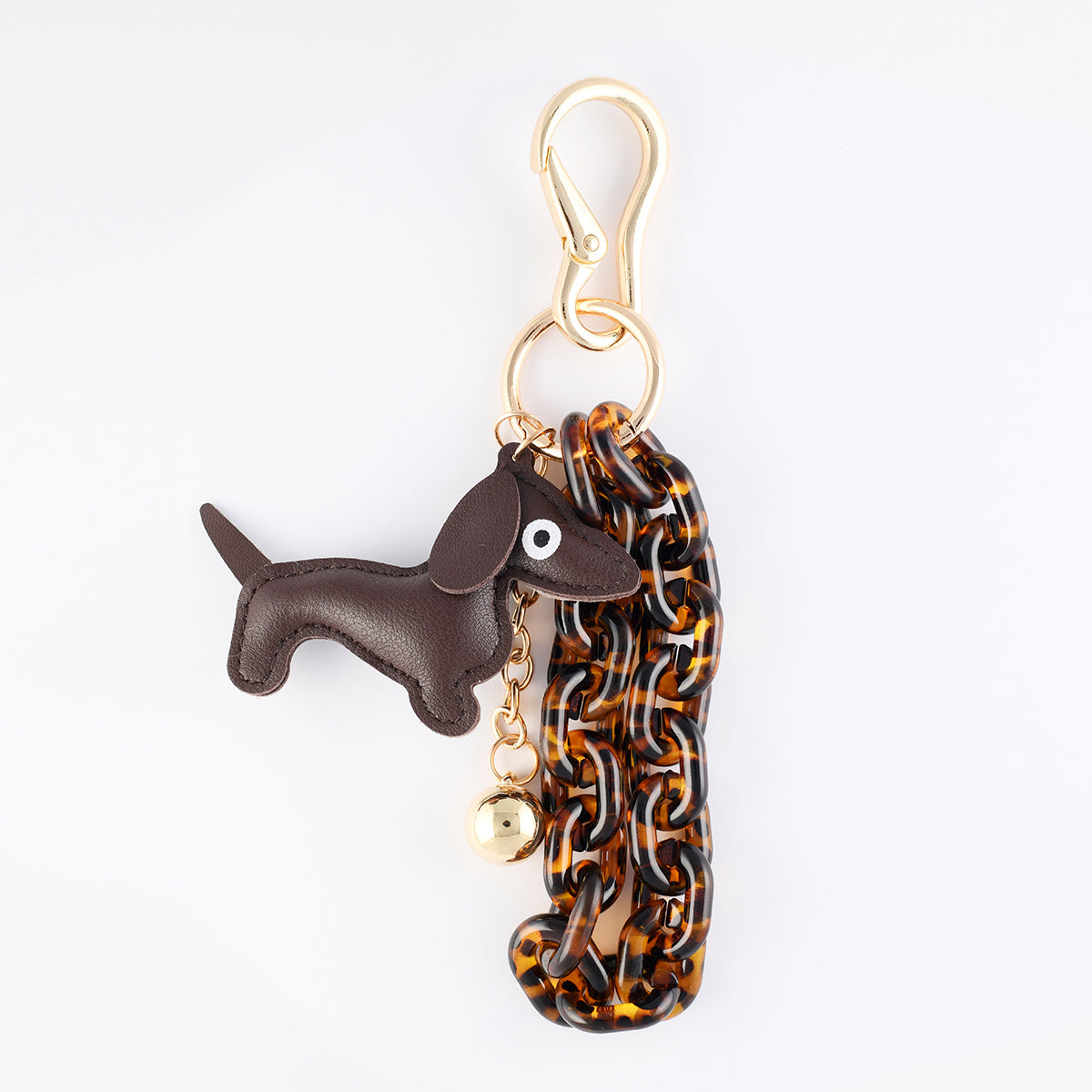 Bijoux de sac teckel marron