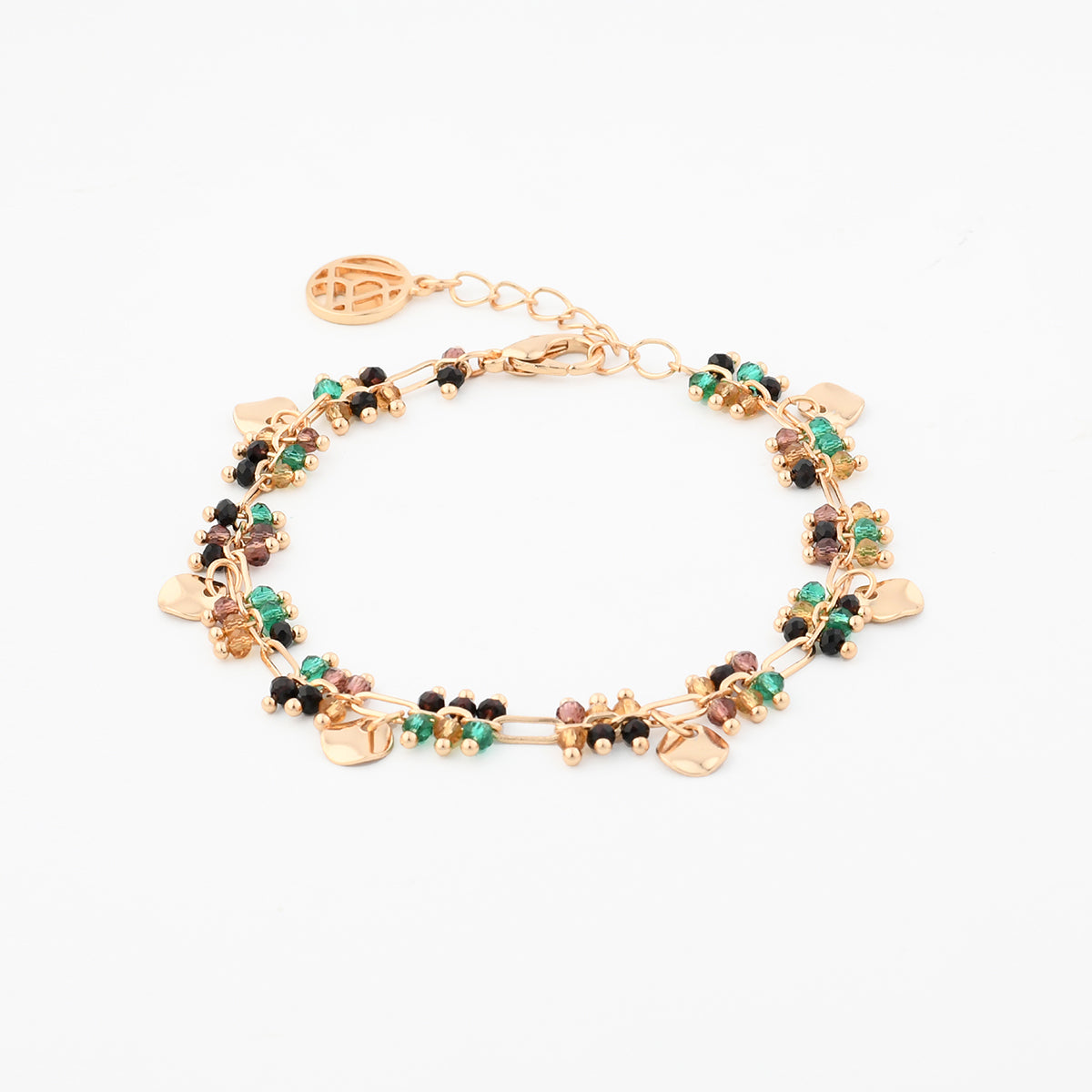 Bracelet à maillons avec perles à facettes multicolores