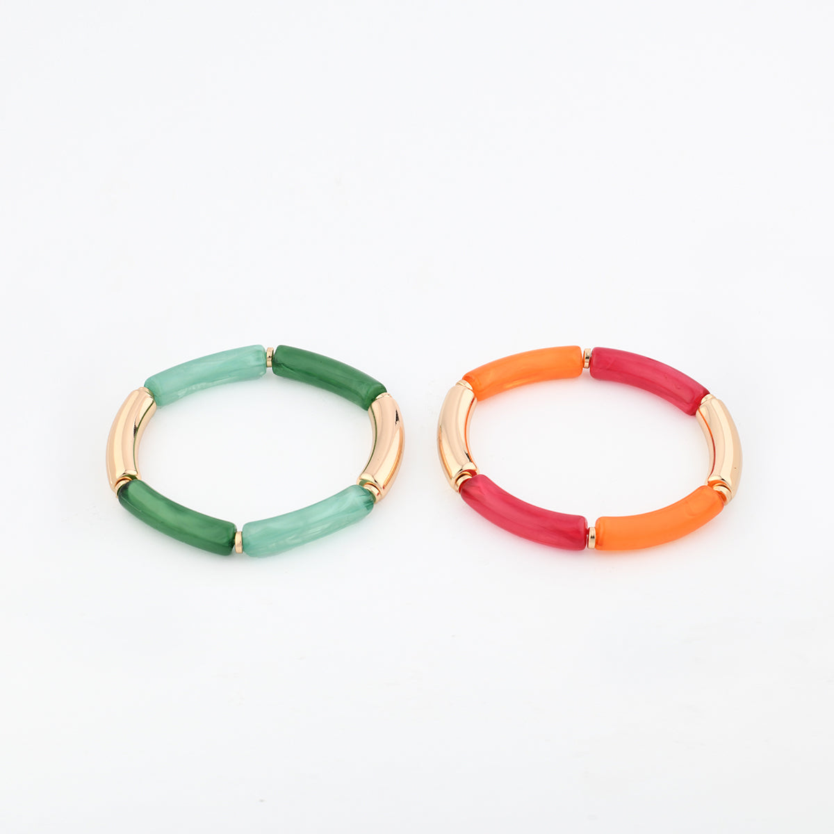 Set de 2 bracelets tubes multicolores