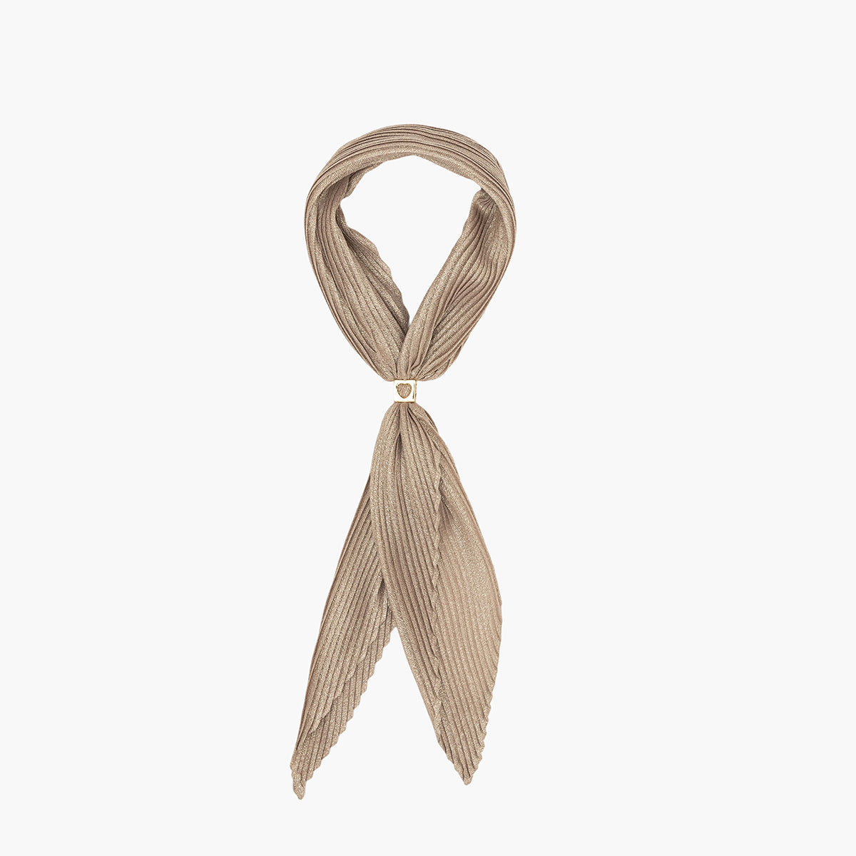 Foulard coloris taupe avec anneau d’attache amovible