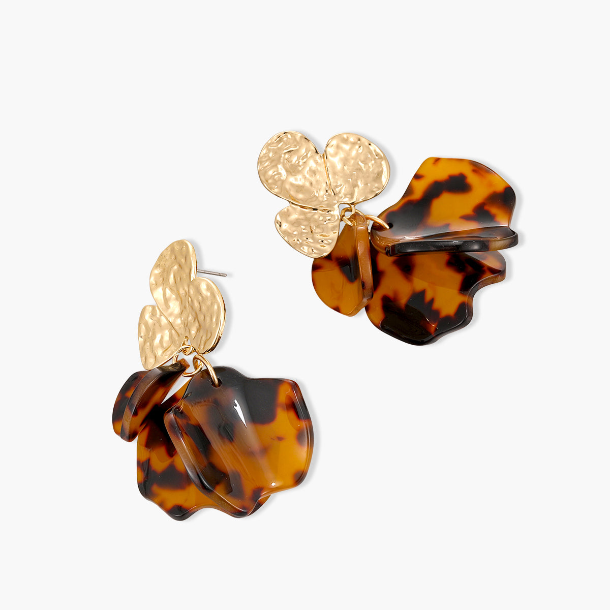 Boucles d'oreilles pétales en résine