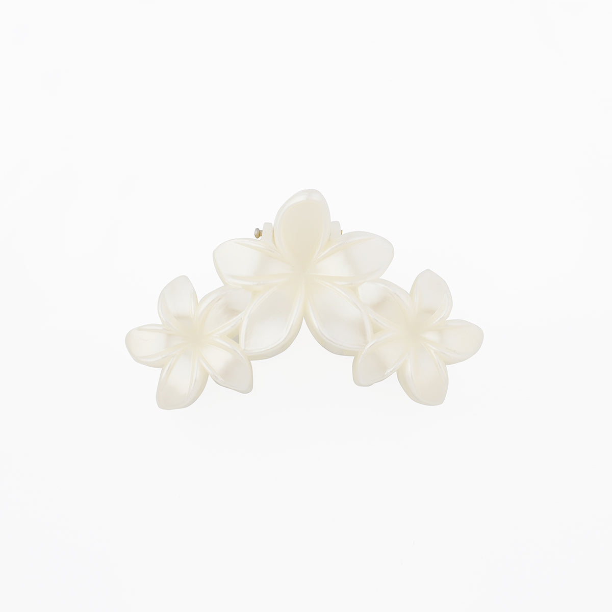 Pince à cheveux fleurs blanc perle