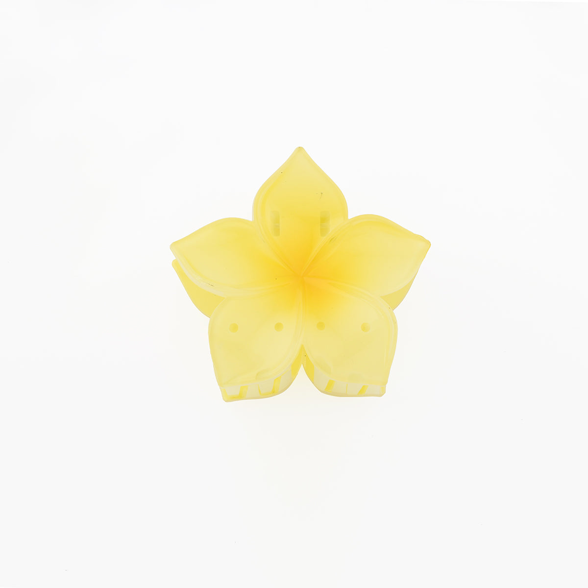 Pince à cheveux fleur de tiaré jaune