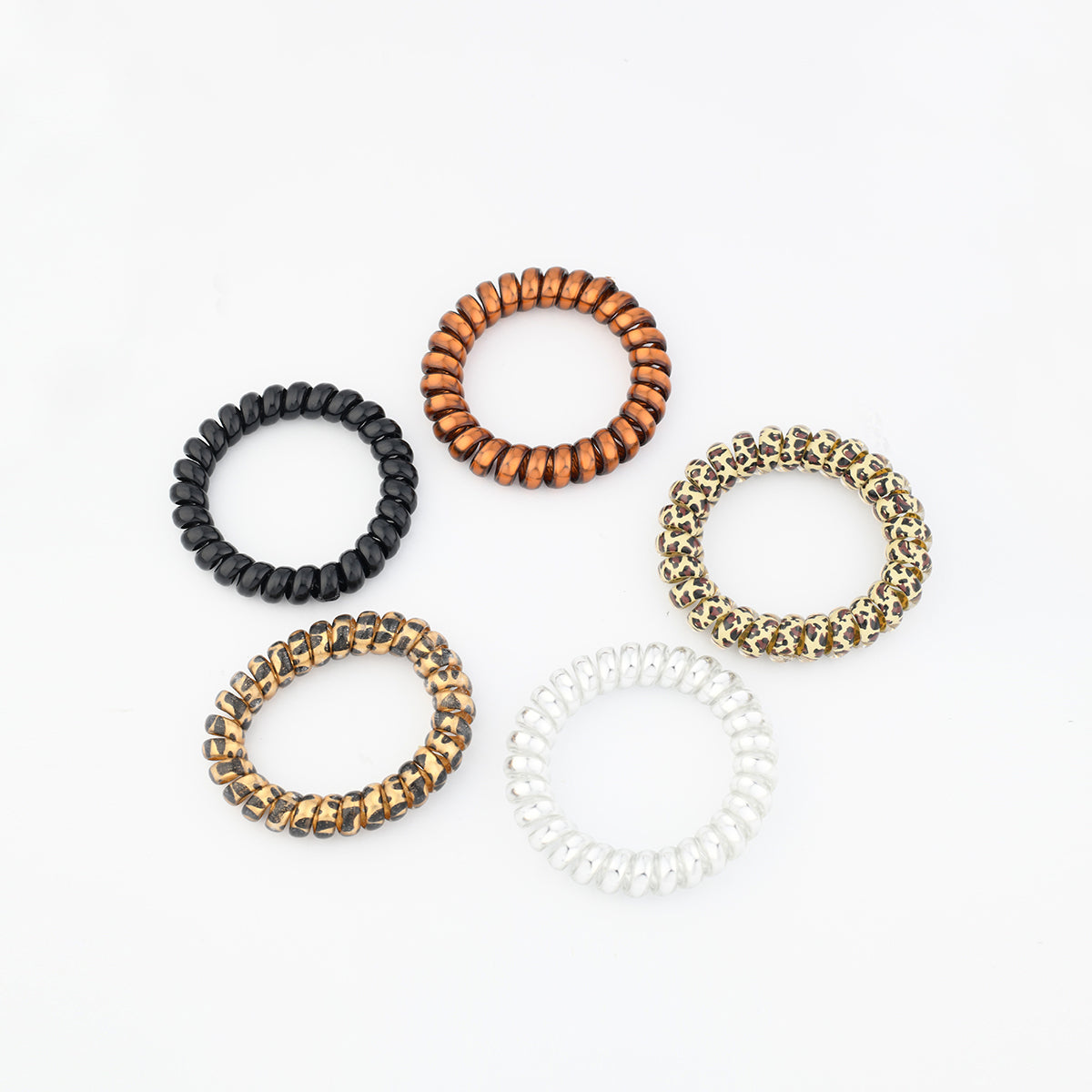 Set de 5 élastiques à cheveux ressorts assortis