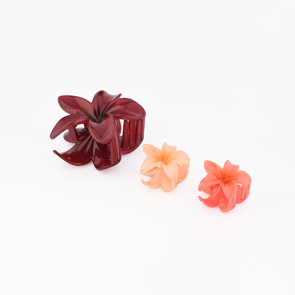 Set de 3 pinces cheveux fleurs tropicales