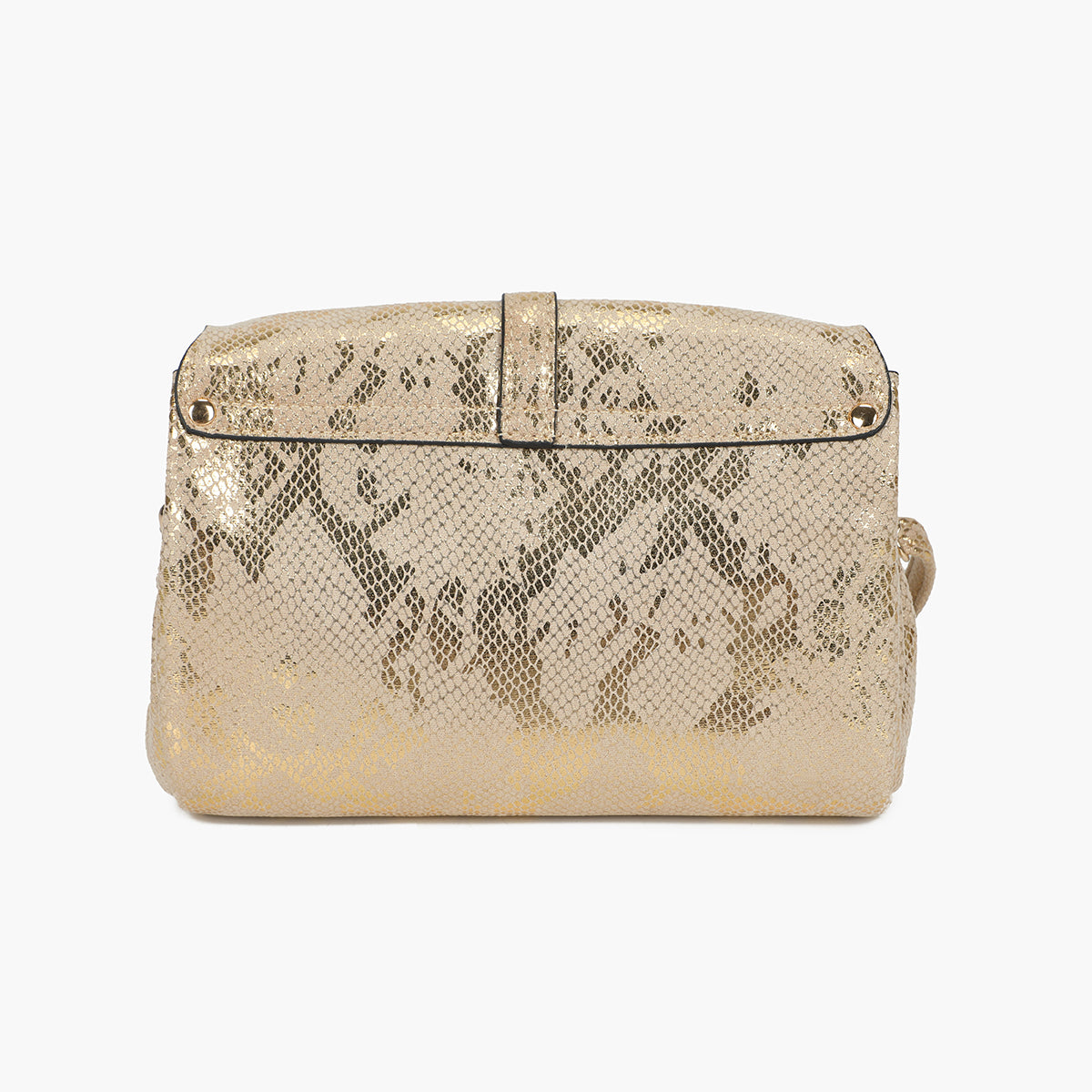 Sac porté croisé effet python doré