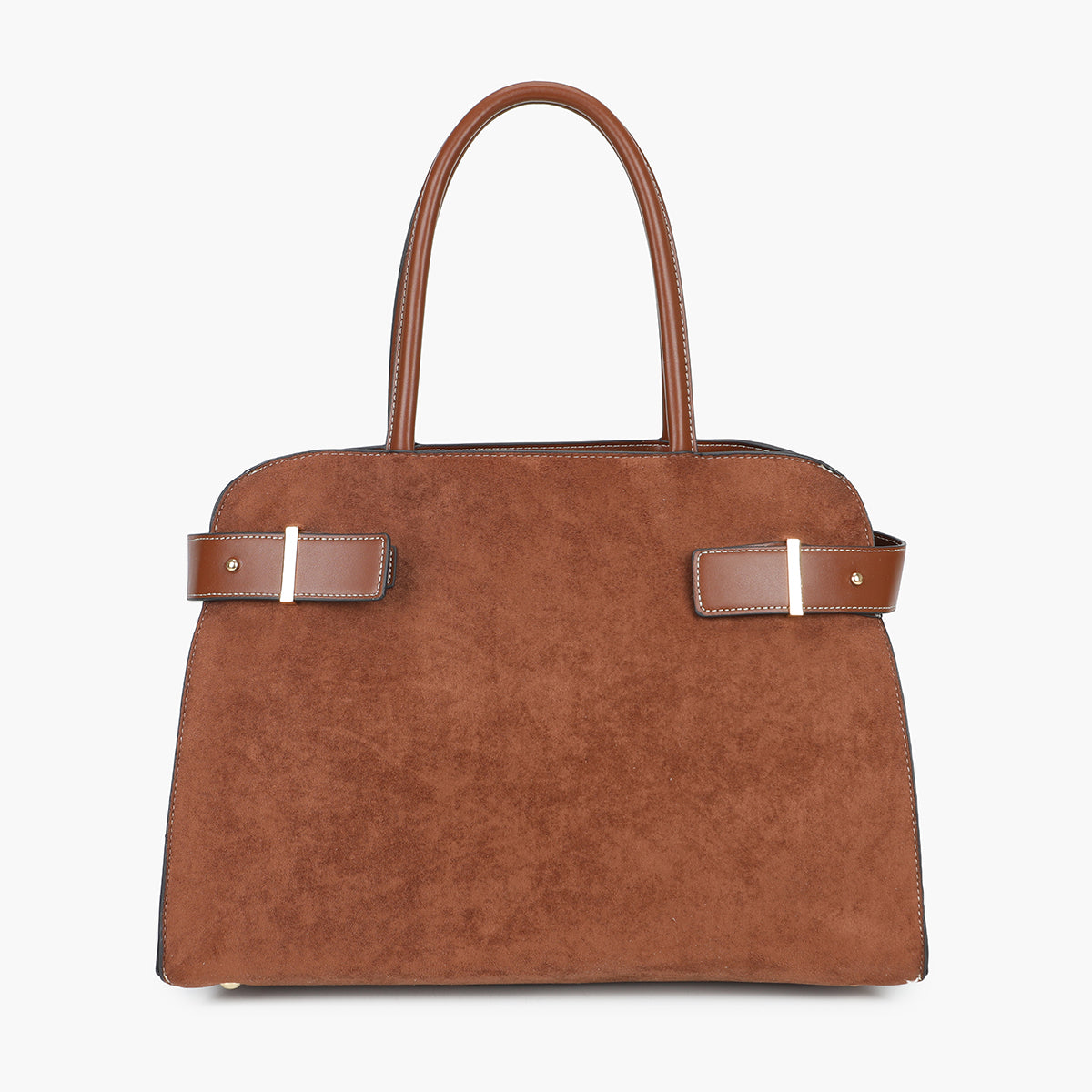 Grand sac trapèze en suédine camel