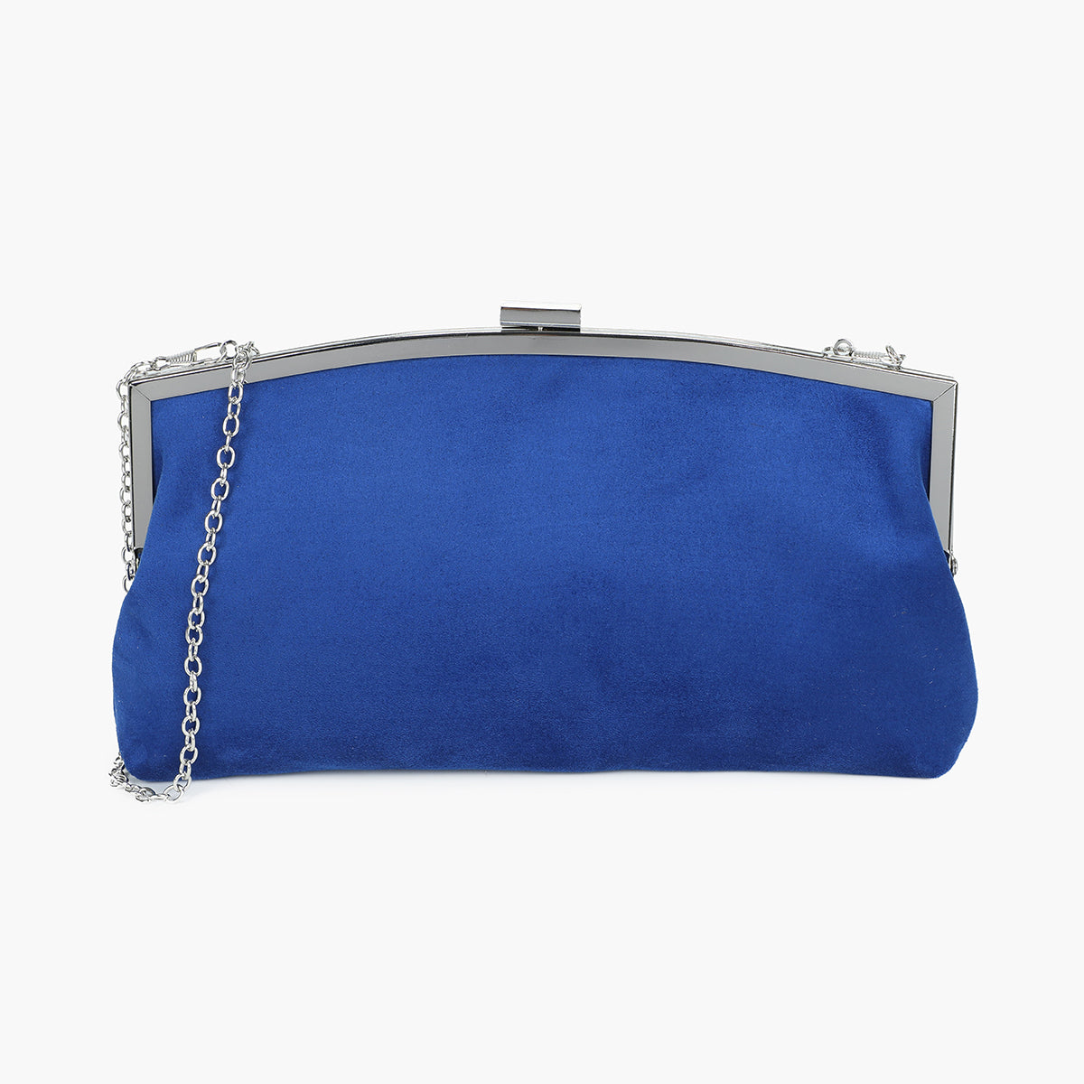 Minaudière en suédine bleu