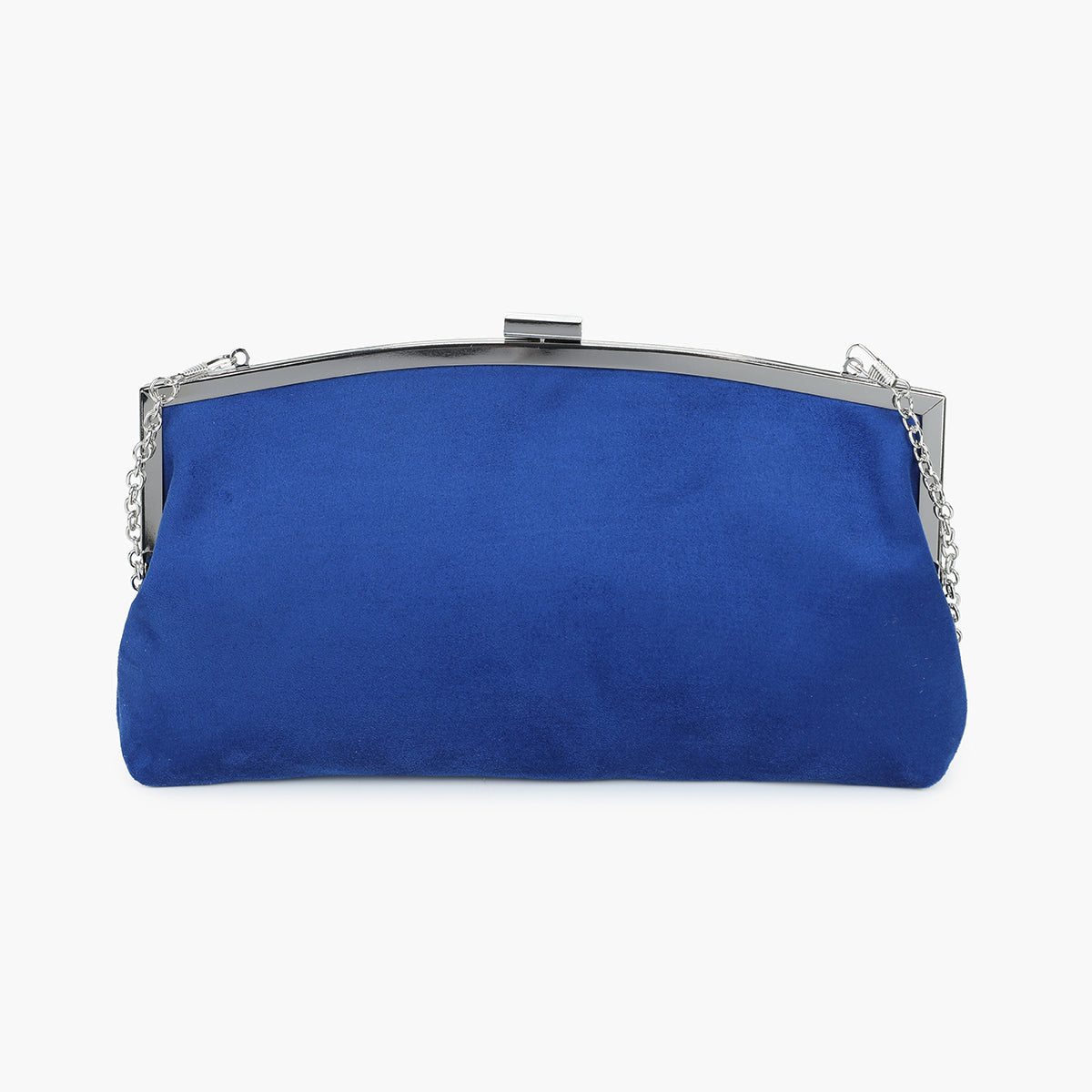 Minaudière en suédine bleu