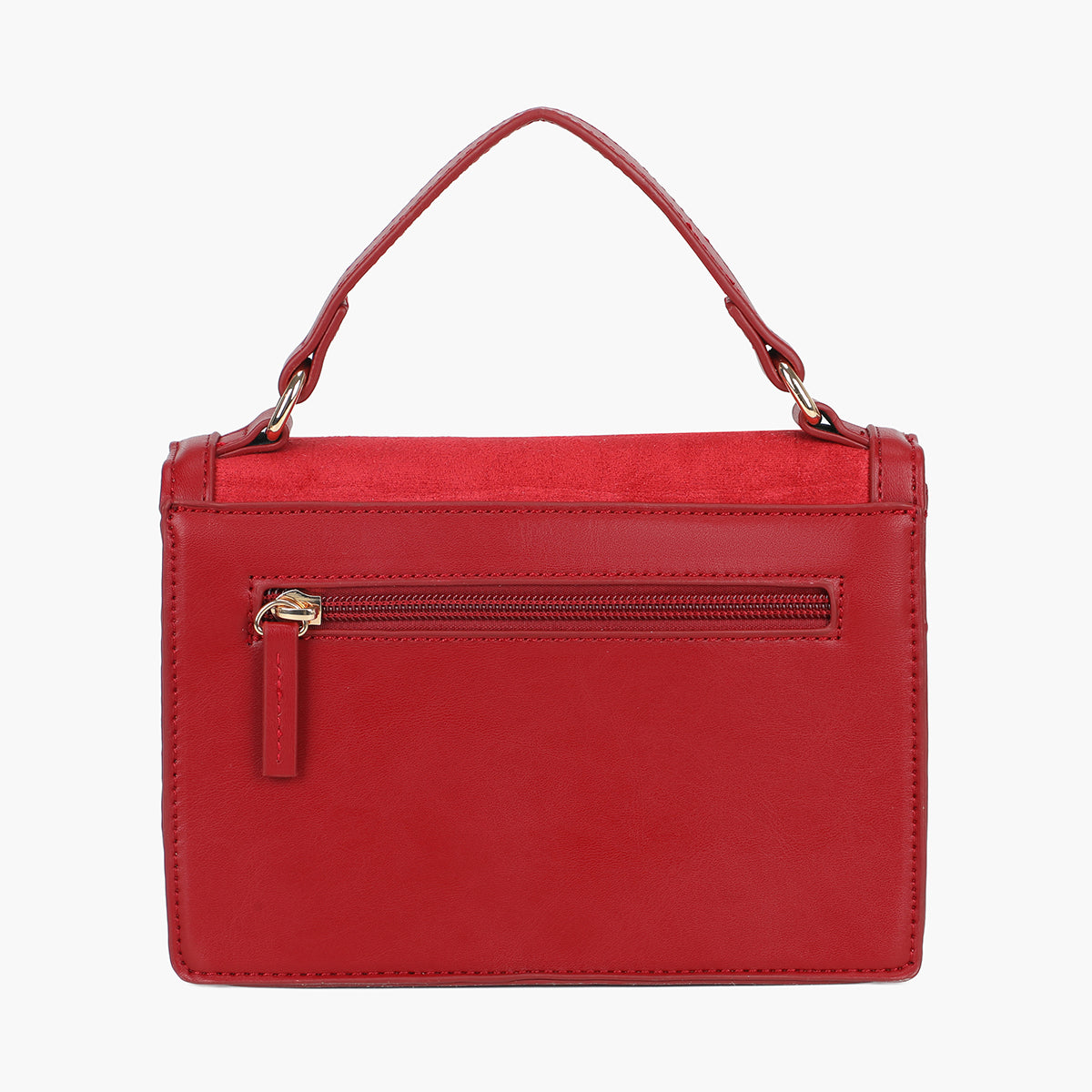 Sac rouge bimatière en suédine