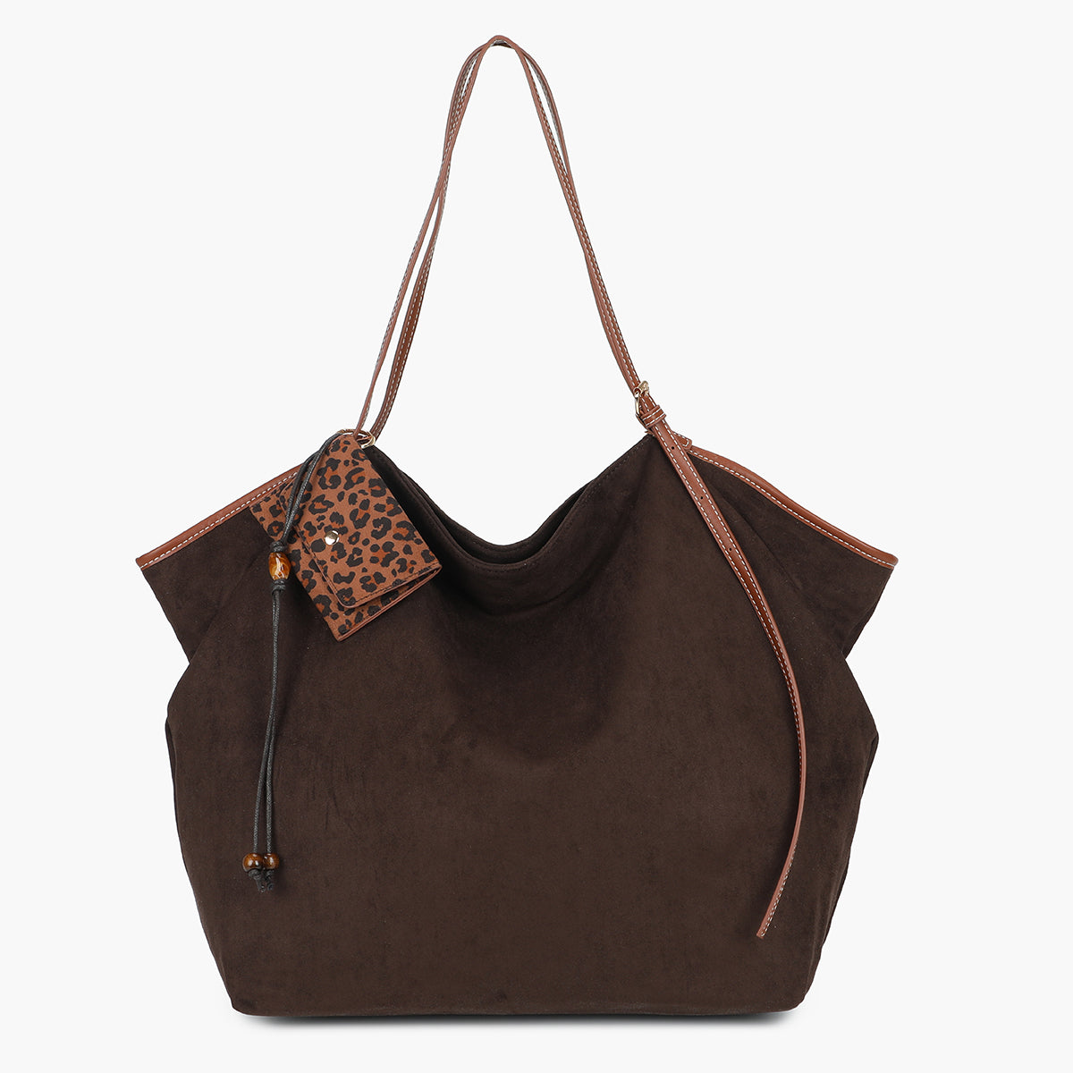 Sac cabas marron souple en suédine