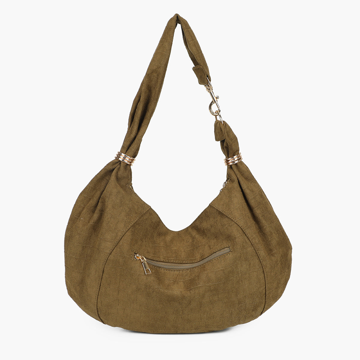 Sac hobo kaki en suédine
