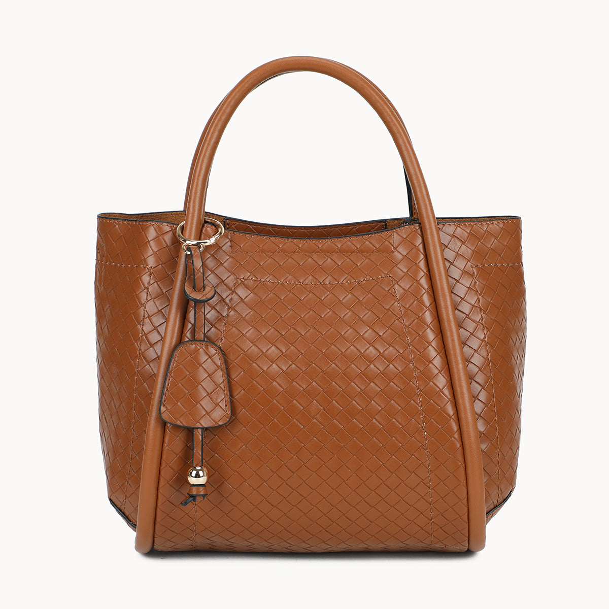Sac à main camel effet tressé