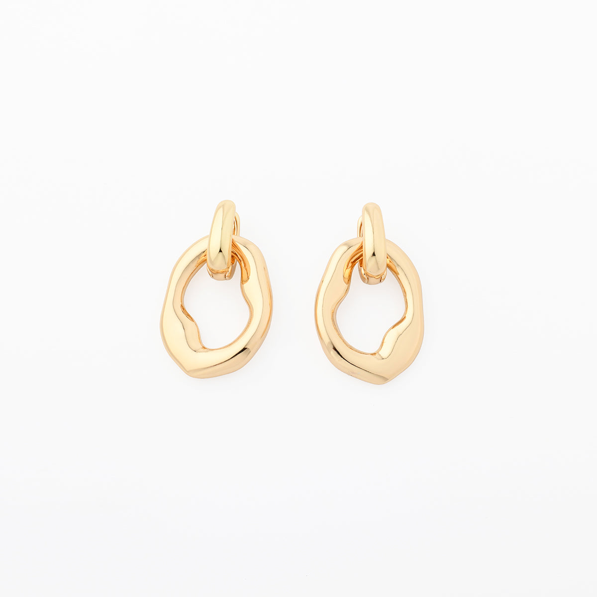 Boucles d'oreilles anneaux irréguliers - Collection Recyclée