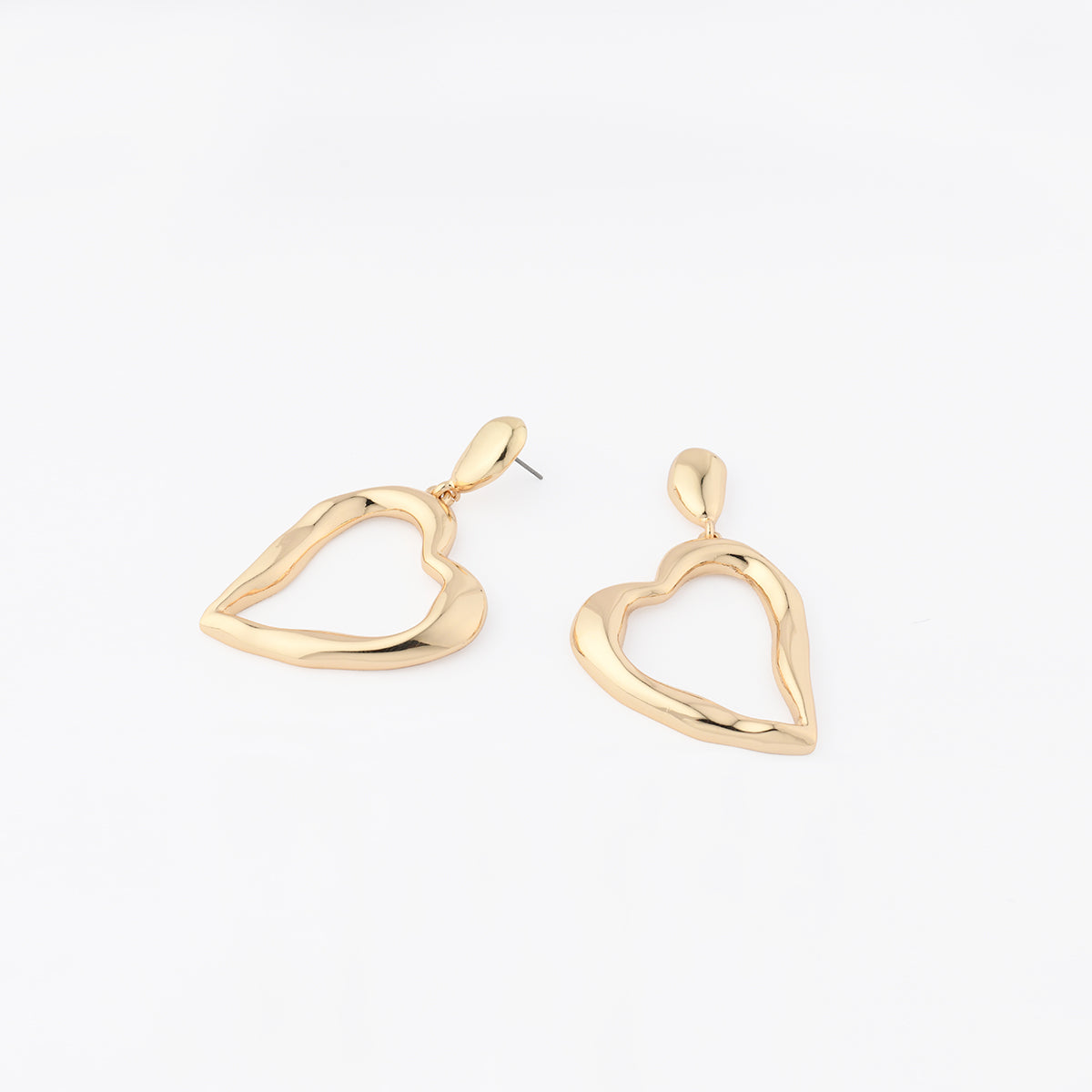 Boucles d'oreilles pendantes cœur irrégulier - Collection Recyclée