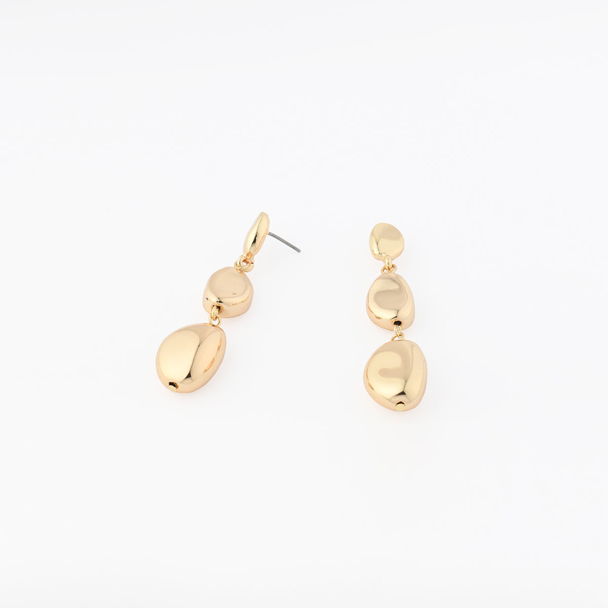 Boucles d'oreilles pendantes 3 galets - Collection Recyclée