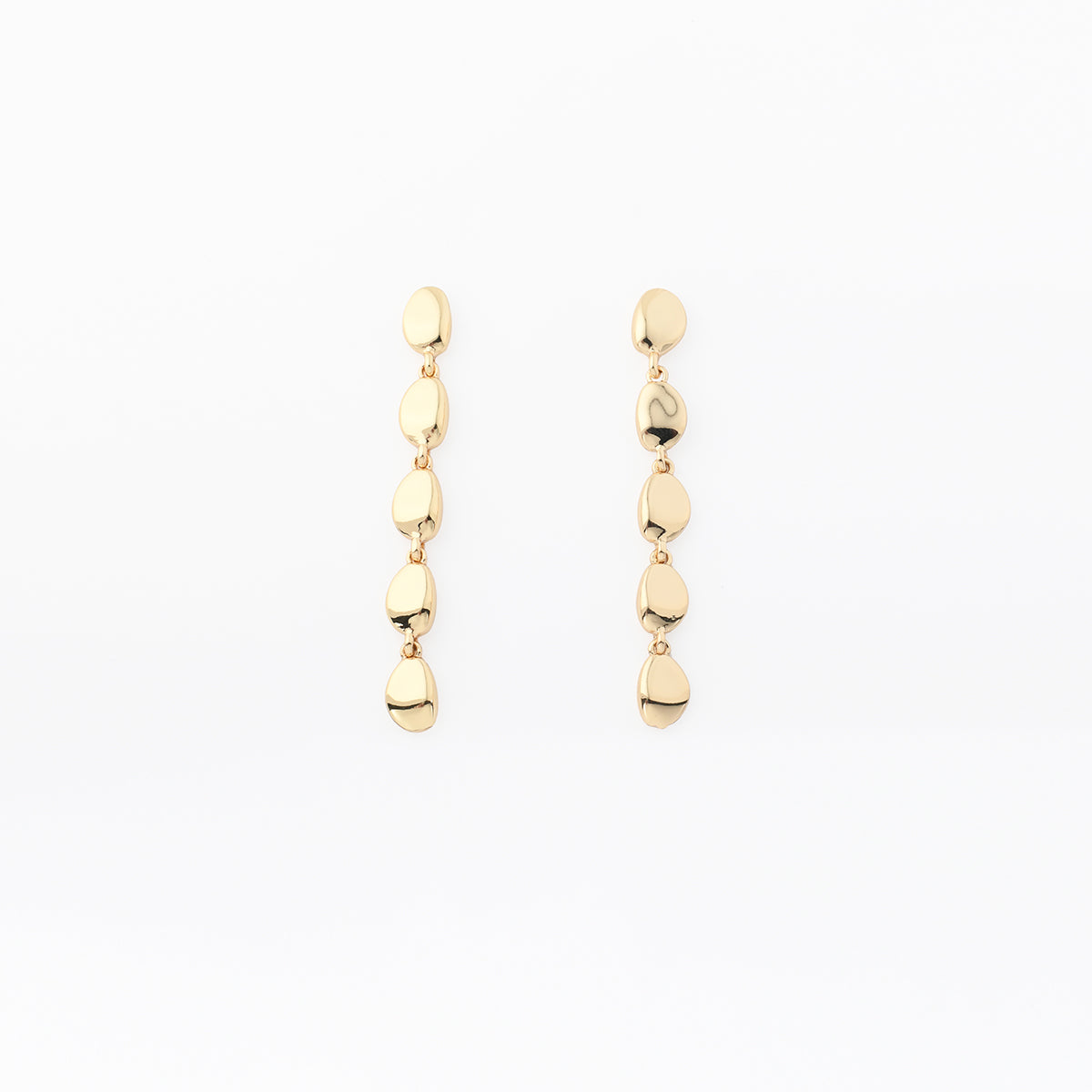 Boucles d'oreilles longues galets - Collection Recyclée