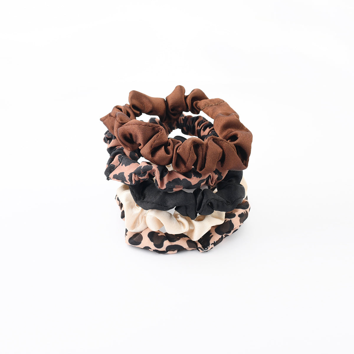 Set x5 chouchous cheveux imprimé léopard