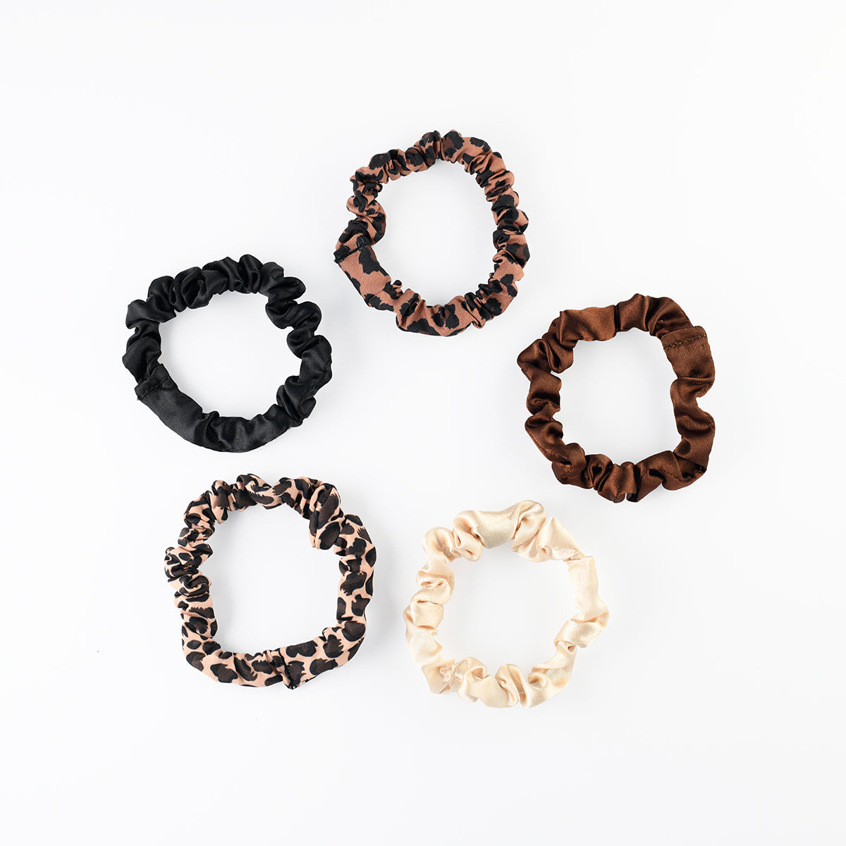 Set x5 chouchous cheveux imprimé léopard