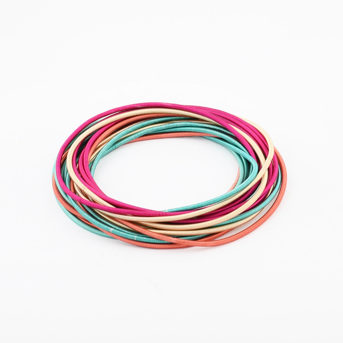 Set de 20 bracelets ressorts multicolores