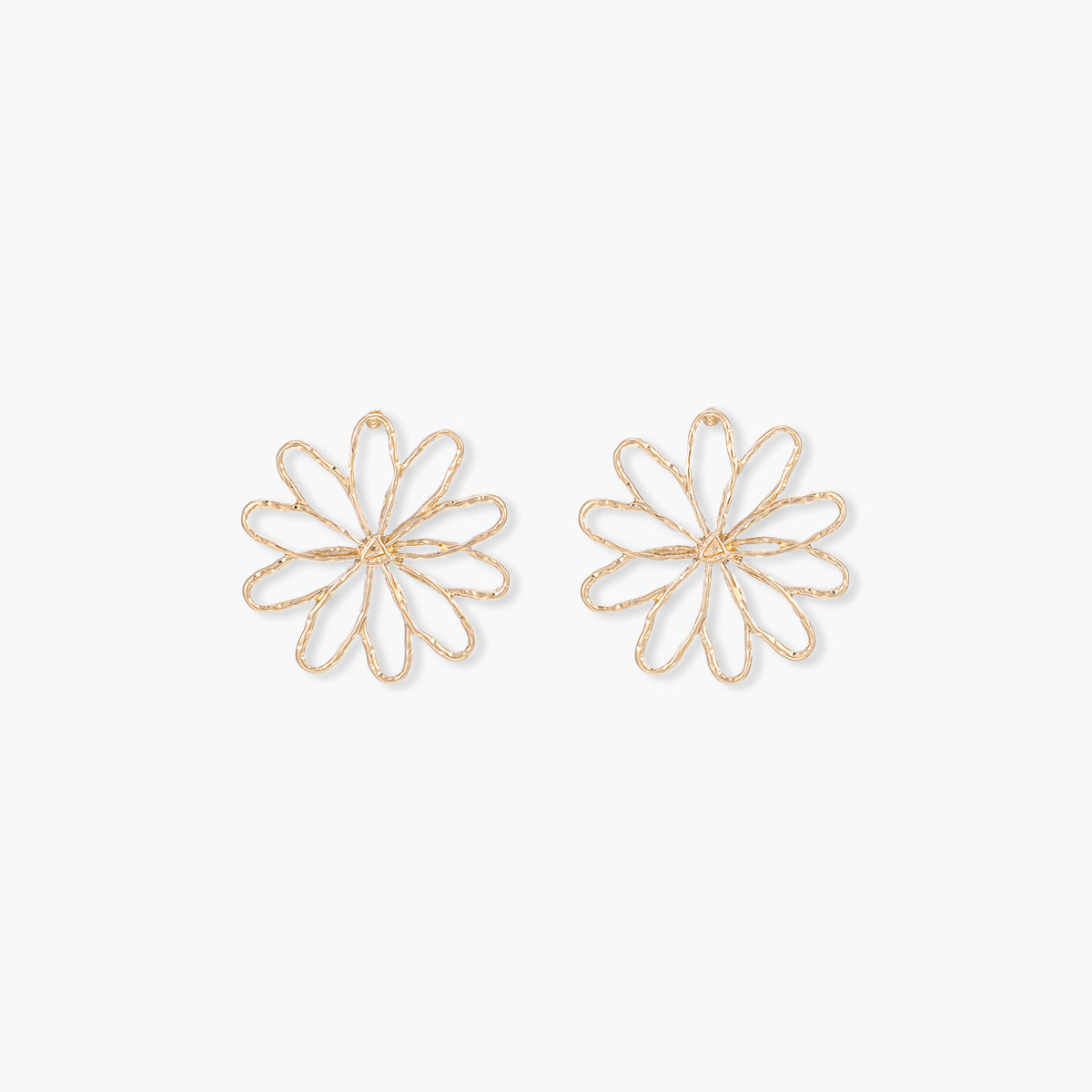 Boucles d'oreilles fleurs filaires dorées
