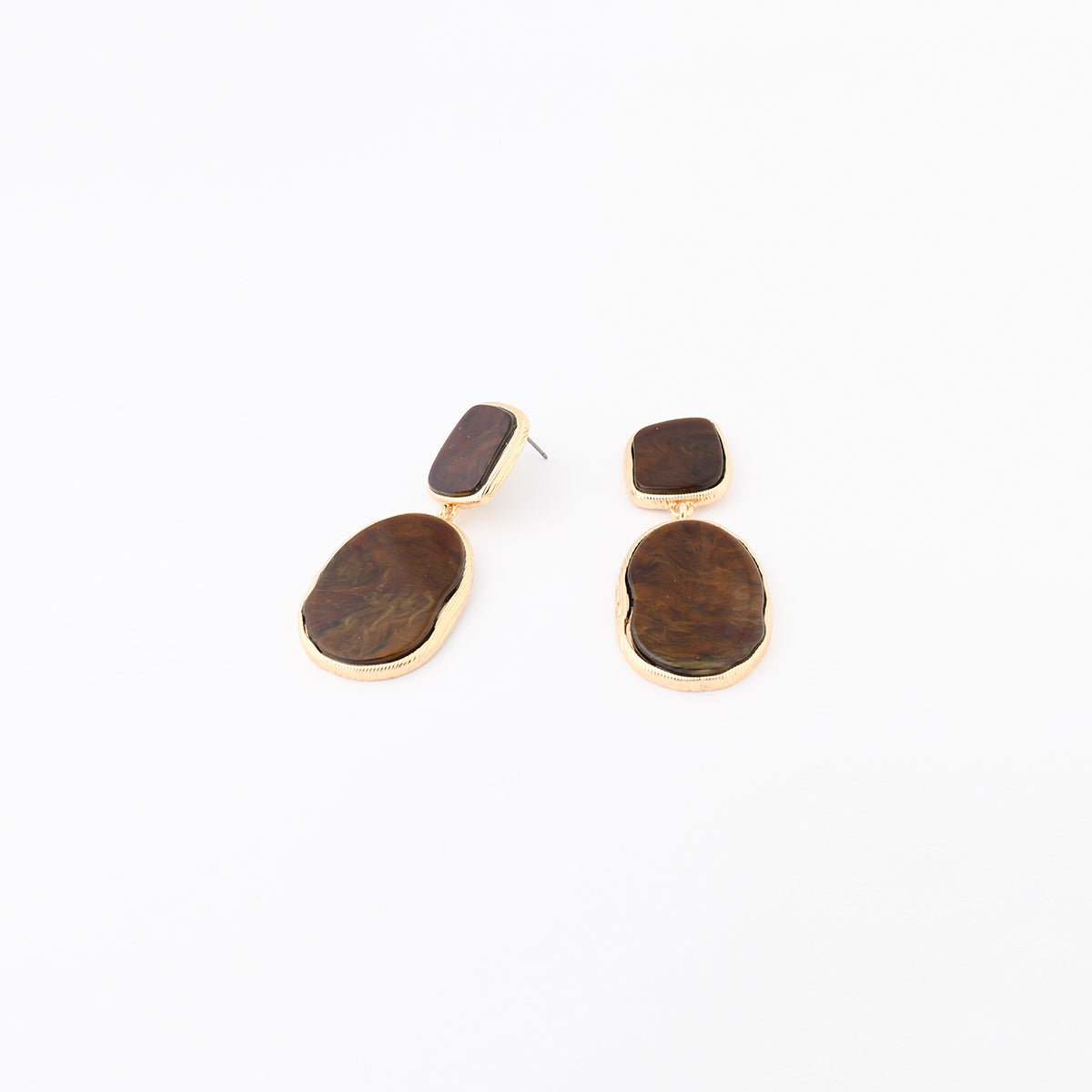 Boucles d'oreilles effet pierre marron