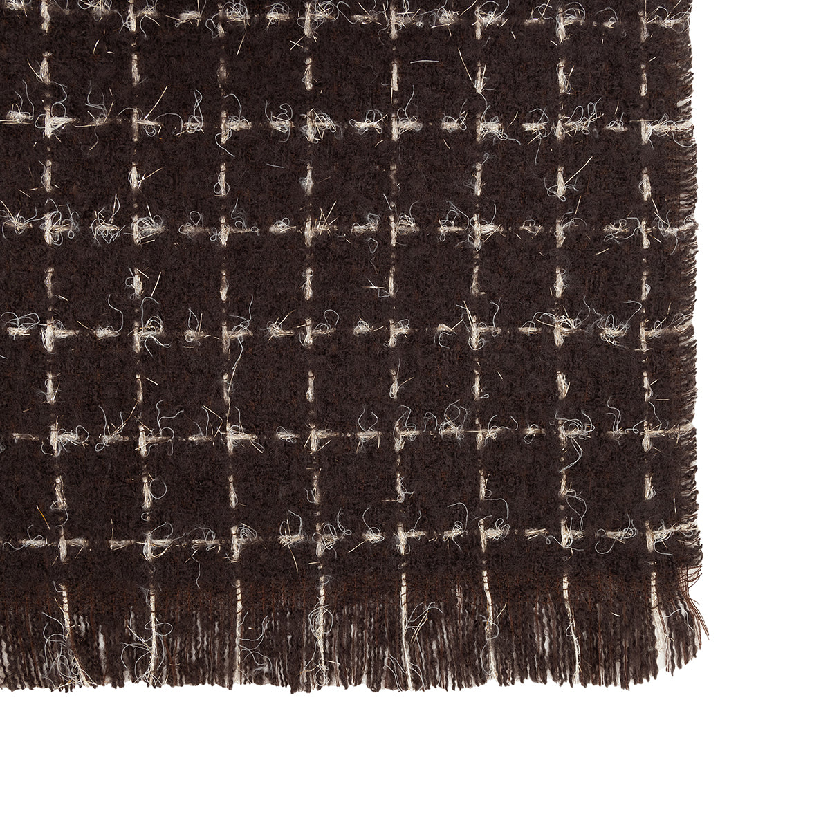 Écharpe effet tweed marron