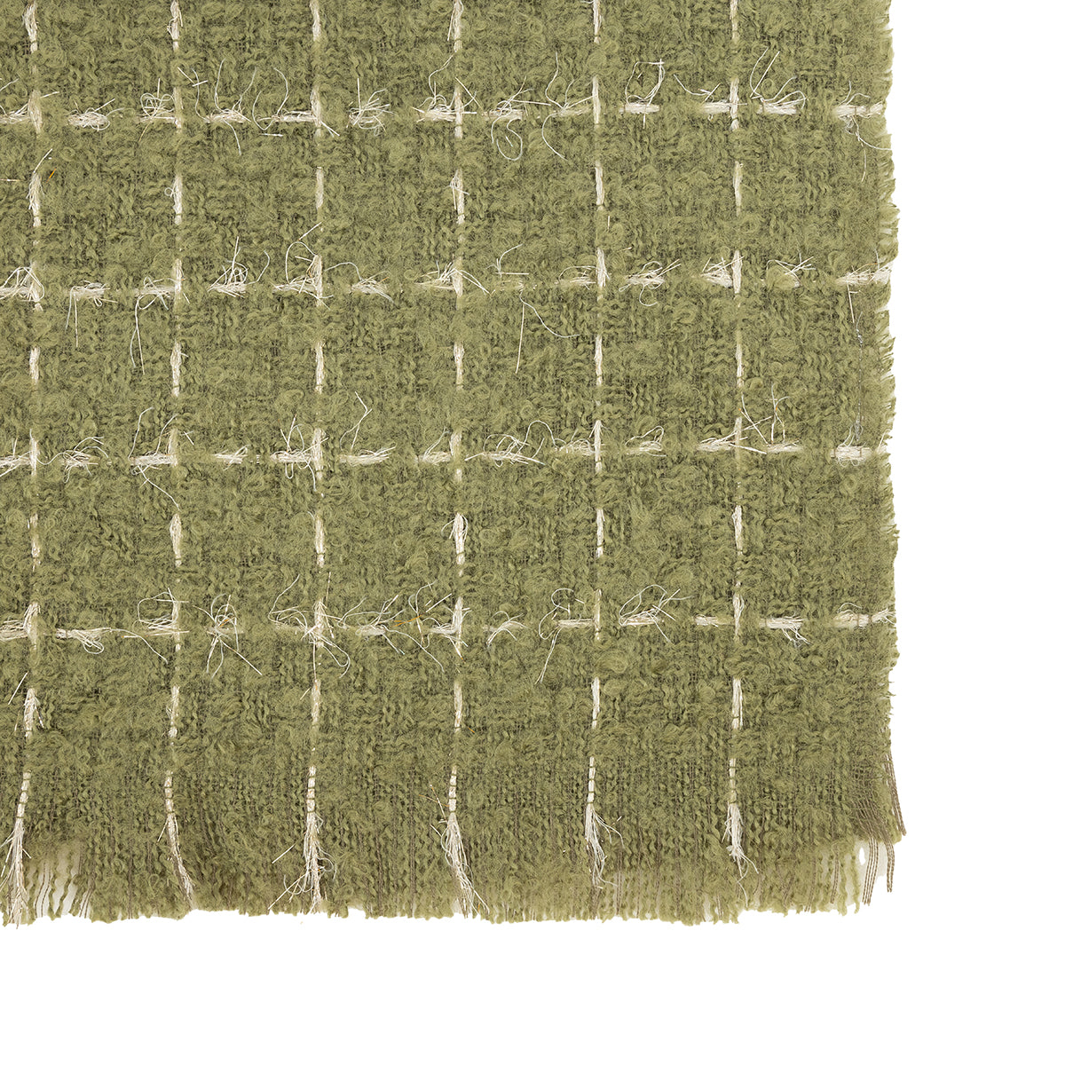 Écharpe verte effet tweed