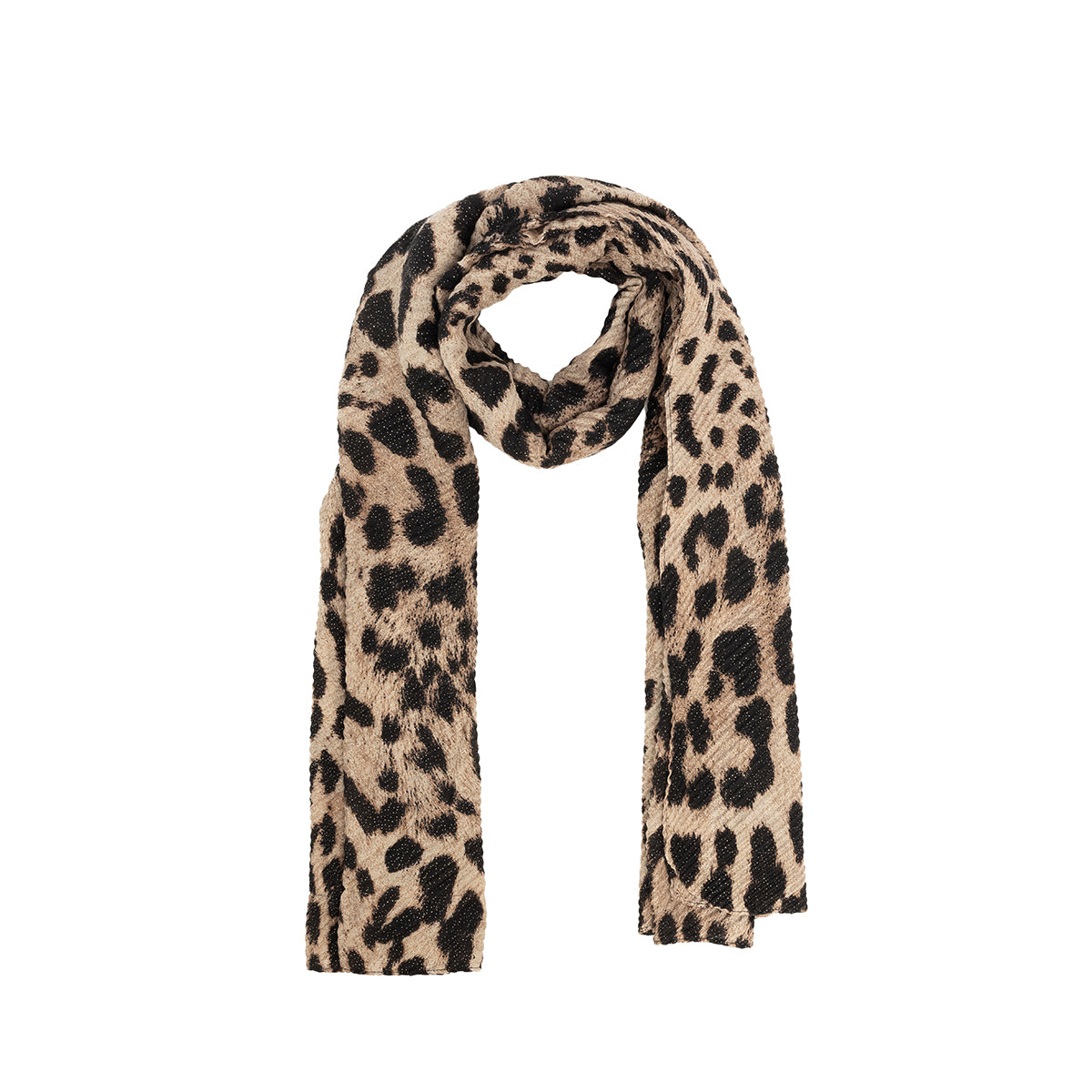 Foulard plissé motif léopard